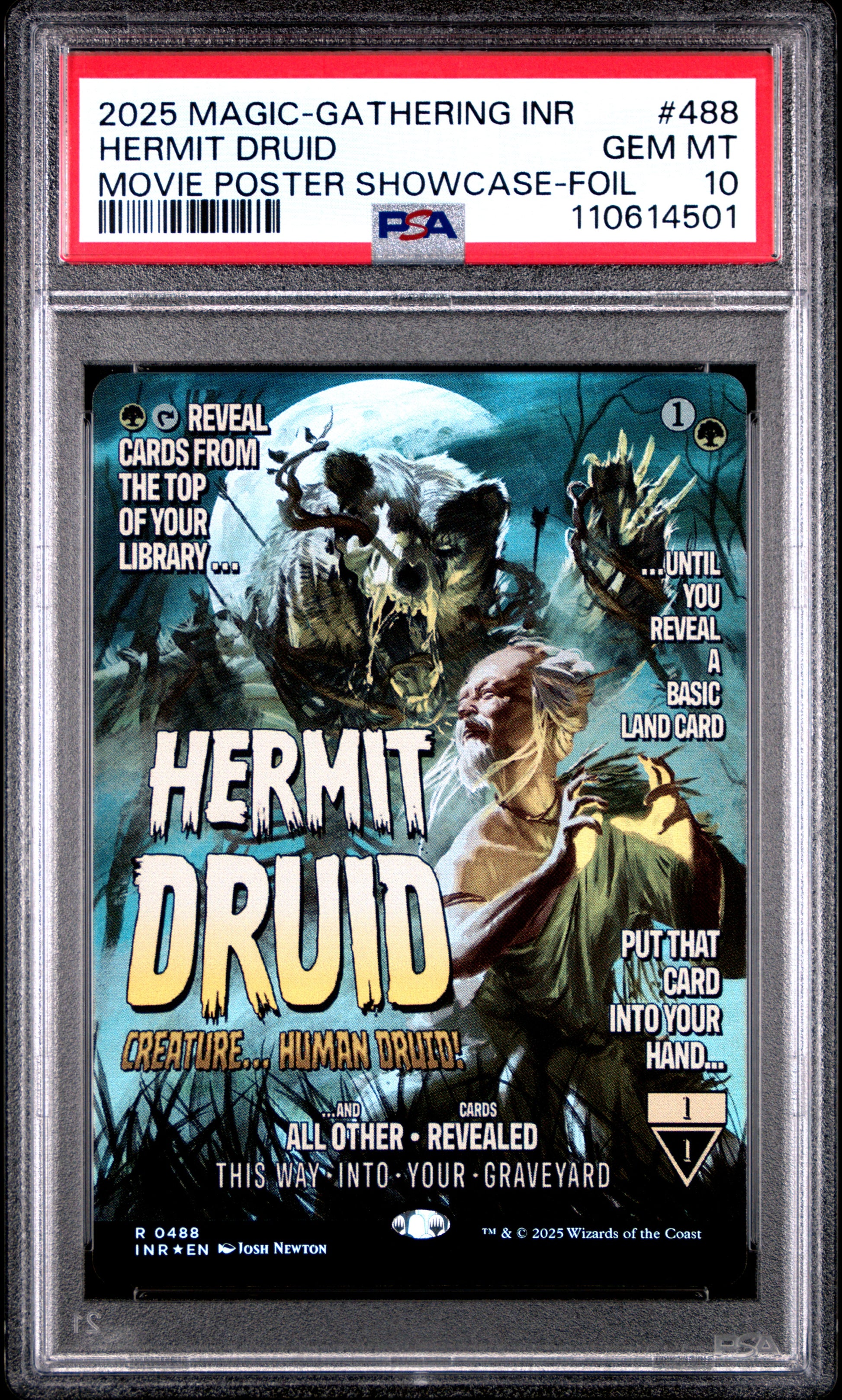 2025 MTG Innistrad Remastered Hermit Druid #488 – Movie Poster Showcase Foil – PSA 10 Gem Mint
