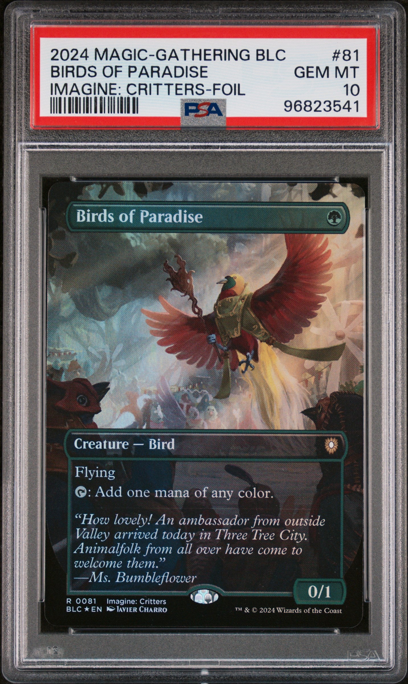 2024 MTG Bloomburrow Commander Birds of Paradise #81 – Foil – PSA 10 Gem Mint