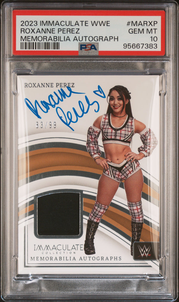 2023 PANINI IMMACULATE WWE MEMORABILIA AUTOGRAPHS ROXANNE PEREZ PSA 10