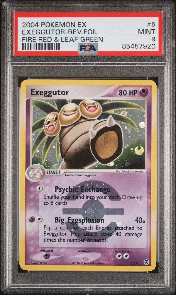 2004 POKEMON EX FIRE RED & LEAF GREEN EXEGGUTOR-REV.FOIL PSA 9