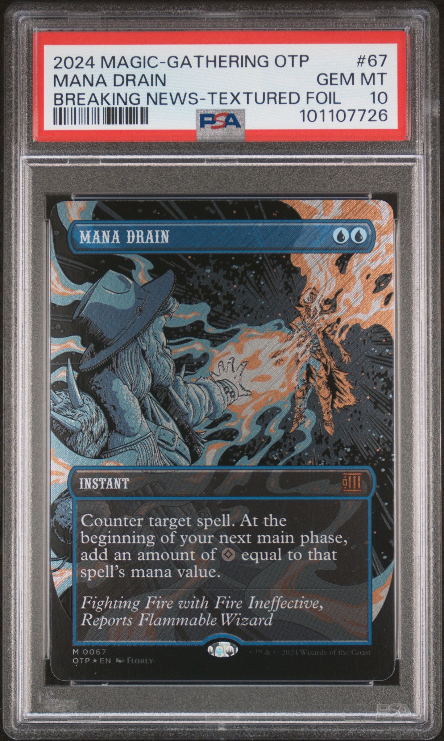2024 MTG Breaking News Mana Drain #67 – Textured Foil – PSA 10 Gem Mint
