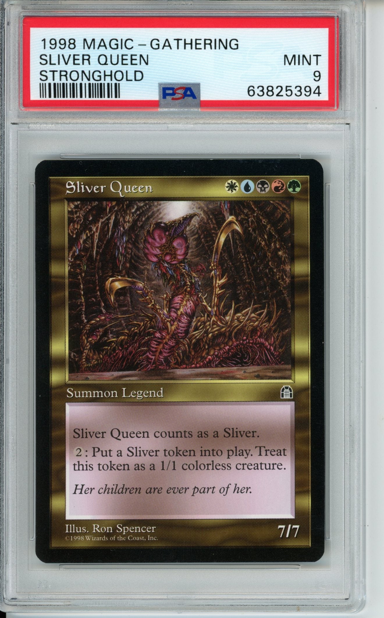 Shop MTG Sliver Queen – Stronghold (1998) – PSA 9 Mint. Reserved List iconic sliver legend in collector-grade slabbed condition.