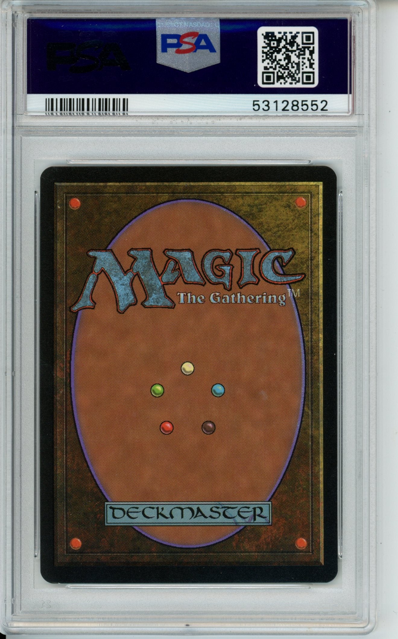Trading card from 'Magic: The Gathering' with a PSA grading label on top.