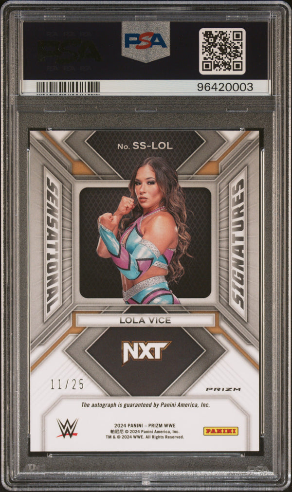 PANINI PRIZM WWE SENSATIONAL SIGNATURES LOLA VICE MOJO PRIZM PSA 10