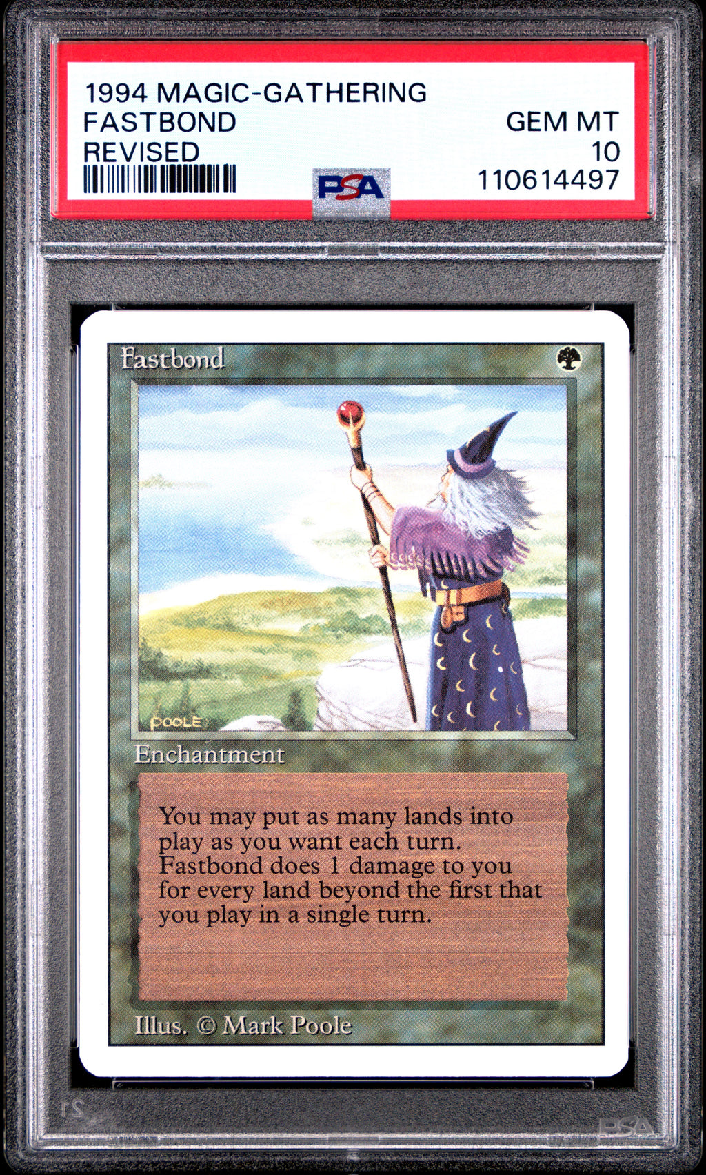 1994 MTG Revised Edition Fastbond #194 PSA 10 Gem Mint RNG-Gamez 1994 MTG Revised Edition Fastbond #194 PSA 10 Gem Mint RNG-Gamez