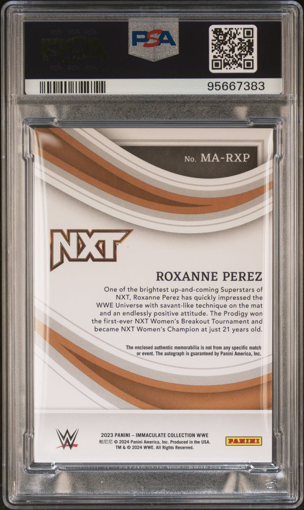 2023 PANINI IMMACULATE WWE MEMORABILIA AUTOGRAPHS ROXANNE PEREZ PSA 10