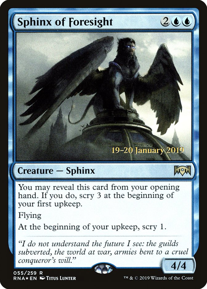 Sphinx of Foresight [Ravnica Allegiance Prerelease Promos]