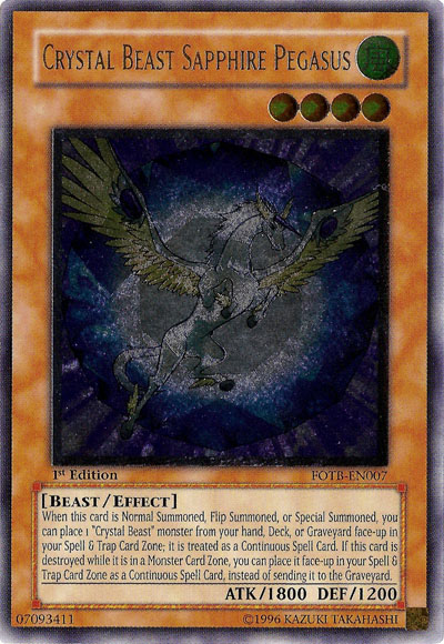 Crystal Beast Sapphire Pegasus (UTR) [FOTB-EN007] Ultimate Rare