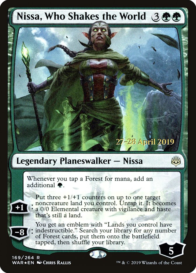 Nissa, Who Shakes the World  [War of the Spark Prerelease Promos]