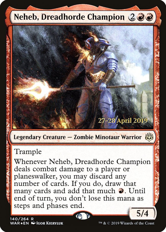 Neheb, Dreadhorde Champion  [War of the Spark Prerelease Promos]